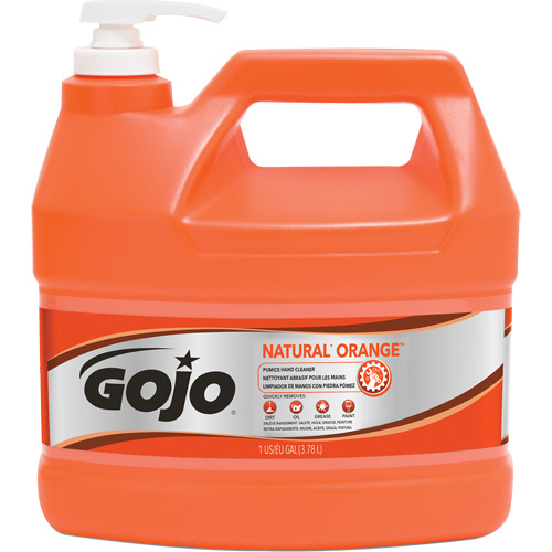 Nettoyant &agrave; mains Natural Orange, Pierre ponce, 3,78 L, Bouteille &agrave; pompe, Agrumes/Orange M & M Nord Ouest Inc