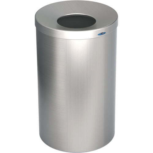 Lobby Waste Receptacle, Stainless Steel, 33 US gal. M & M Nord Ouest Inc