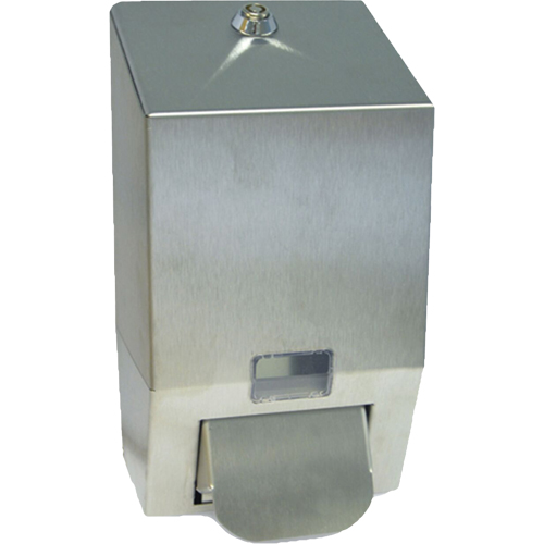 Stainless Steel Soap Dispenser, Push, 1000 ml Capacity, Cartridge Refill Format M & M Nord Ouest Inc