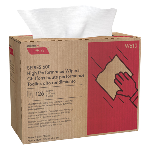 Pro Tuff-Job HP Interfold Popup Wipers, Heavy-Duty, 16-3/4" L x 9-3/4" W M & M Nord Ouest Inc