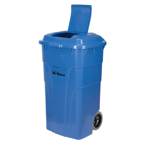 Roll Out Recycling Bin, Curbside, Polyethylene, 65 US gal. M & M Nord Ouest Inc