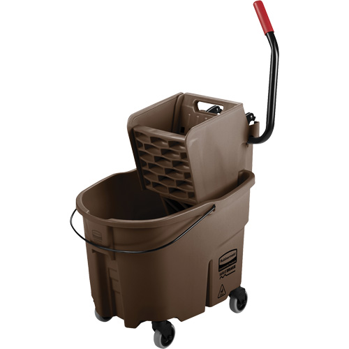 Ensemble de seau pour vadrouille et essoreuse WaveBrake, Pression lat&eacute;rale, 8,75 gal. US (35 pintes), Brun M & M Nord Ouest Inc