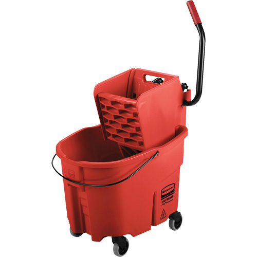 Ensemble de seau pour vadrouille et essoreuse WaveBrake, Pression lat&eacute;rale, 8,75 gal. US (35 pintes), Rouge M & M Nord Ouest Inc