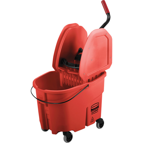 WaveBrake&reg; Mop Bucket & Wringer Combo Pack, Down Press, 8.75 US Gal.(35 Quart), Red M & M Nord Ouest Inc