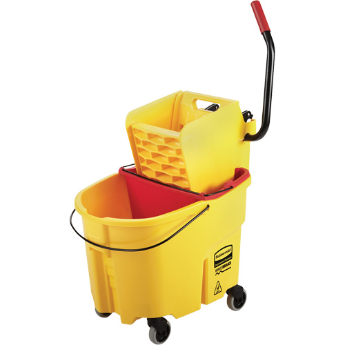 Ensemble de seau pour vadrouille et essoreuse WaveBrake, Pression lat&eacute;rale, 8,75 gal. US (35 pintes), Jaune M & M Nord Ouest Inc