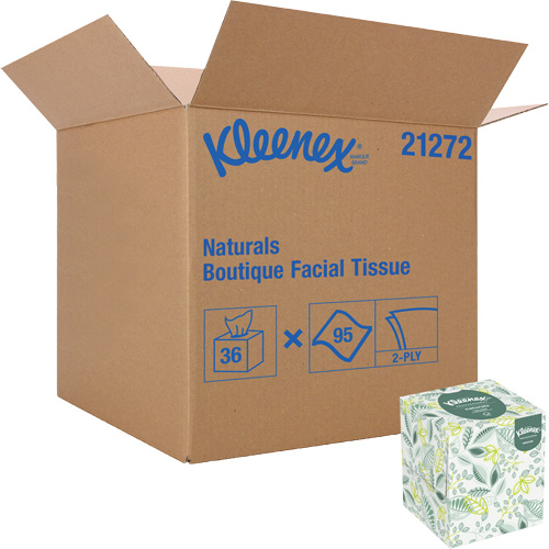 Kleenex&reg; Naturals Boutique* Facial Tissue, 2 Ply, 7.8" L x 8.3" W, 95 Sheets/Box M & M Nord Ouest Inc