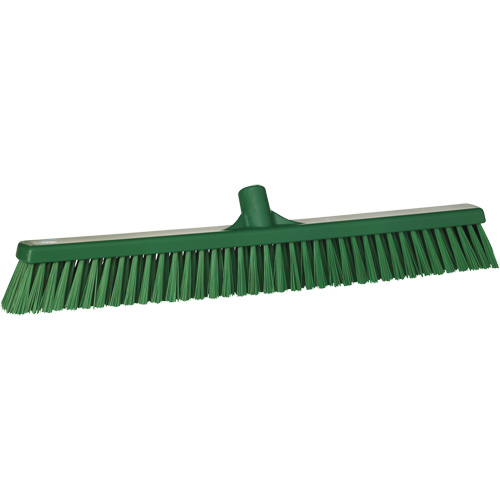 Combo Bristle Push Broom, Coarse/Fine Bristles, 24", Polyester, Green M & M Nord Ouest Inc