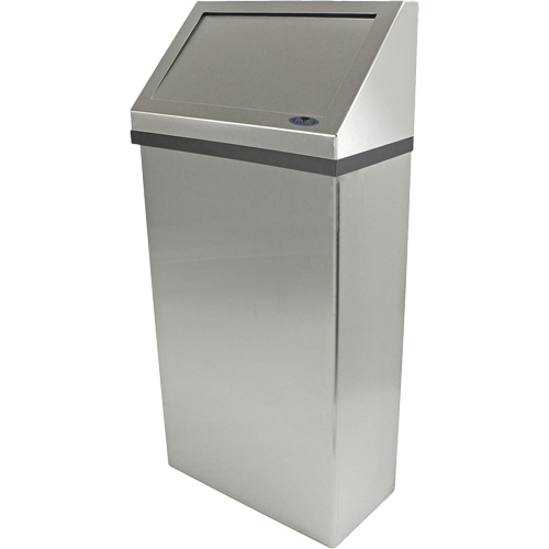 Wall Mounted Waste Receptacle, Stainless Steel, 13.2 US gal. M & M Nord Ouest Inc