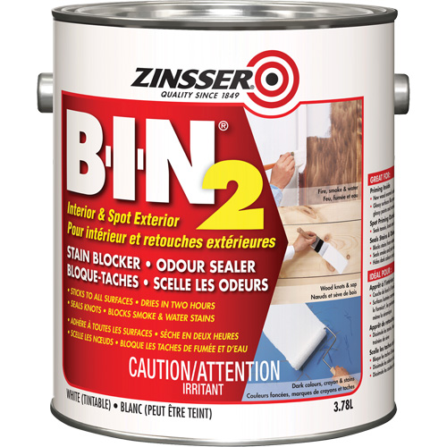 Appr&ecirc;t B-I-N 2, Blanc, Tr&egrave;s mat, 3,78 L, Gallon M & M Nord Ouest Inc