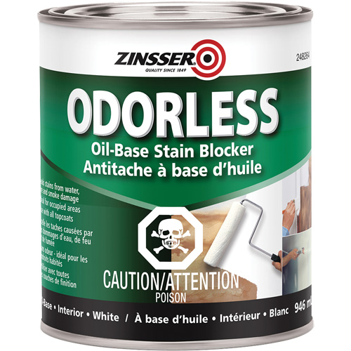 Odourless Oil-Base Stain Blocking Primer, White, Very Flat, 946 ml, Can M & M Nord Ouest Inc