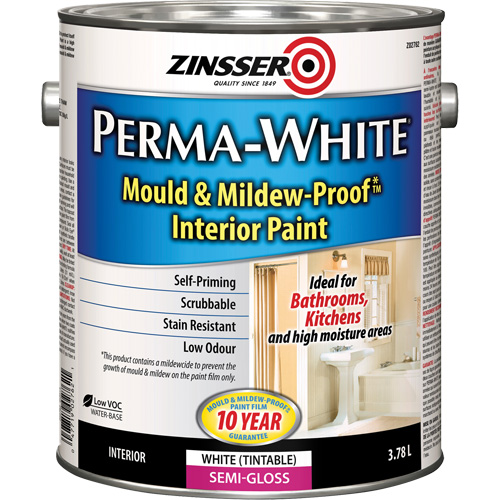 Peinture int&eacute;rieure Mold & Mildew-Proof Perma-White, 3,78 L, Gallon, Blanc M & M Nord Ouest Inc