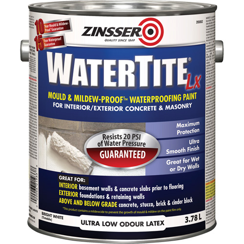 Peinture &agrave; l'&eacute;preuve de l'eau Mold & Mildew-Proof Watertite LX, 3,78 L, Gallon, Blanc M & M Nord Ouest Inc