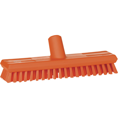 Brosse lave-pont aliment&eacute;e en eau, Crins Extra-ferme, 10-3/4", Polyester, Orange M & M Nord Ouest Inc