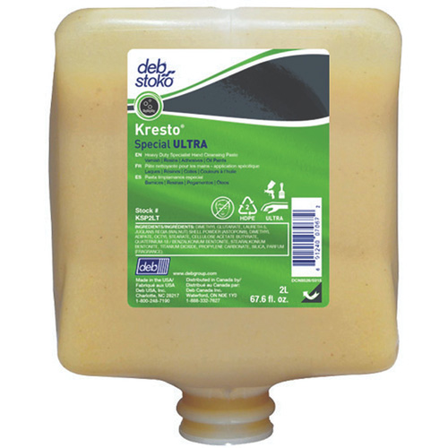 Recharge de nettoyant pour les mains Kresto Special Ultra, P&acirc;te, 2 L, Cartouche en plastique, Fraîcheur M & M Nord Ouest Inc