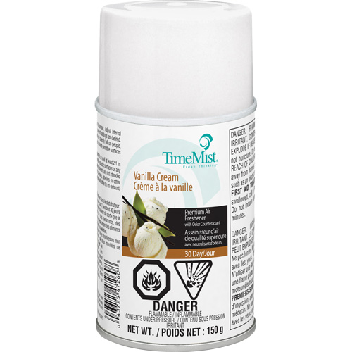 Purificateur dair industriel TimeMist, Cr&egrave;me &agrave; la vanille, Canette a&eacute;rosol/Cartouche M & M Nord Ouest Inc