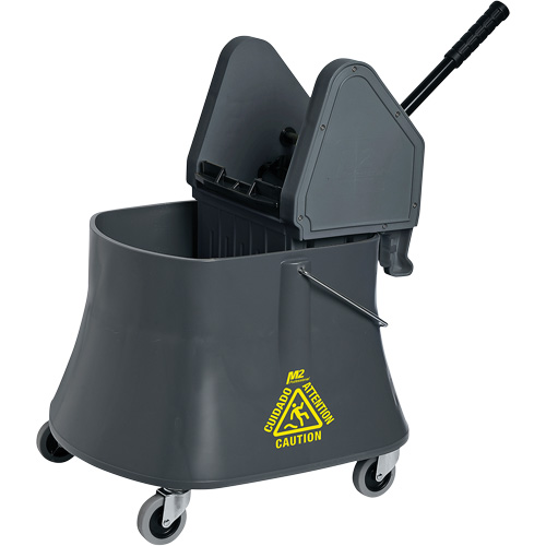 Champ Bucket & Wringer Combo, Down Press, 10 US Gal.(40 Quart), Grey M & M Nord Ouest Inc