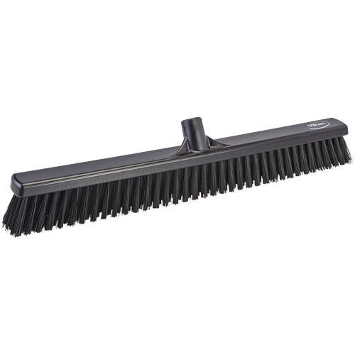 Combo Bristle Push Broom Head, Coarse/Fine Bristles, 24", Polyester, Black M & M Nord Ouest Inc