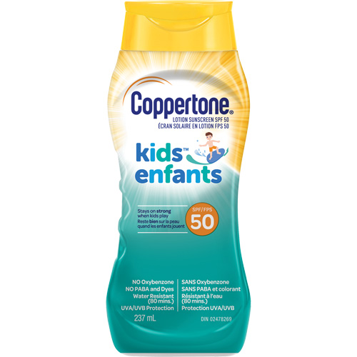 &eacute;cran solaire r&eacute;sistant &agrave; l'eau Kids, FPS 50, Lotion M & M Nord Ouest Inc