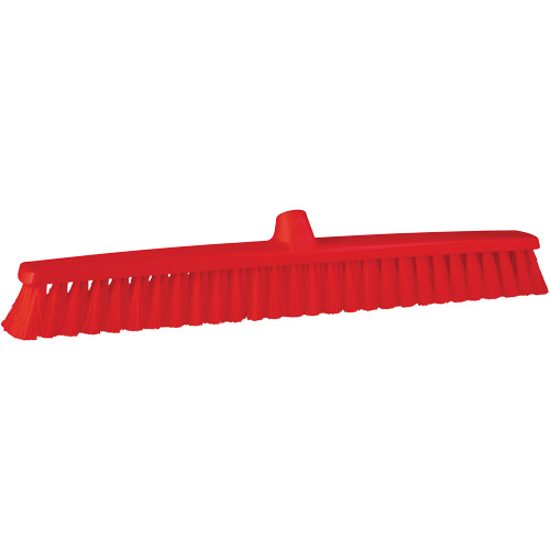 ColorCore Push Broom, Fine Bristles, 24", Polypropylene, Red M & M Nord Ouest Inc