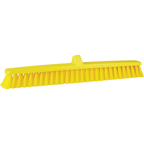 ColorCore Push Broom, Fine Bristles, 24", Polypropylene, Yellow M & M Nord Ouest Inc