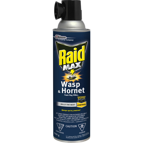 Mousse insecticide contre les gu&ecirc;pes et les frelons Raid Max, 500 g, Canette a&eacute;rosol, &agrave; base de solvant M & M Nord Ouest Inc