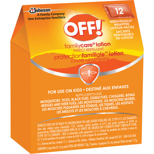 OFF! FamilyCare&reg; Insect Repellent, 7.5% DEET, Lotion, 6 g M & M Nord Ouest Inc