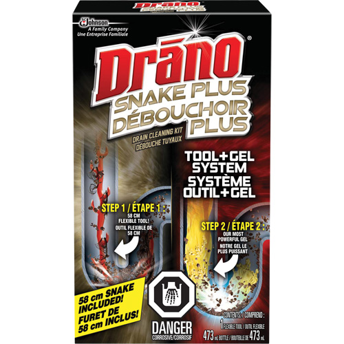 Drano&reg; Gel & Snake Tool Drain Cleaner Kit M & M Nord Ouest Inc