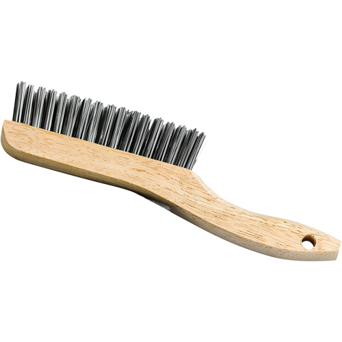 Shoe Handle Scratch Brush, Steel, 4 x 16 Wire Rows, 9-3/4" Long M & M Nord Ouest Inc