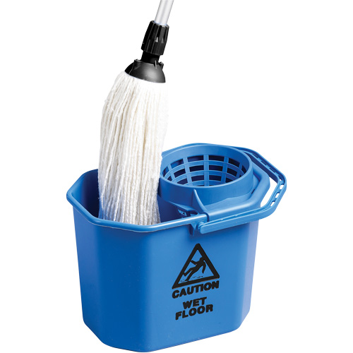 Seau &agrave; usage intensif avec essoreuse conique, Passoire, 3 gal. US (12 pintes), Bleu M & M Nord Ouest Inc
