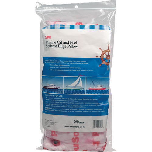 Tampon de fond de cale pour huiles et carburants nautiques, Huile seulement, 15" lo x 7" la, 12,1 gal absorption/pqt M & M Nord Ouest Inc