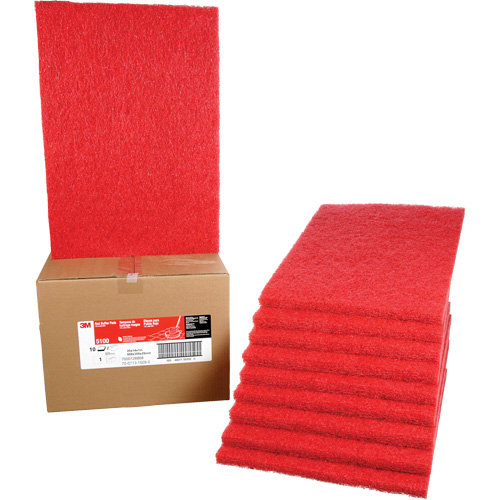 Carpet Bonnet Pad, 14" x 20", Buffing/Cleaning, Red M & M Nord Ouest Inc