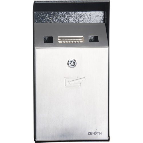 Smoking Receptacle, Wall-Mount, Stainless Steel, 1 Litre Capacity, 11-4/5" Height M & M Nord Ouest Inc