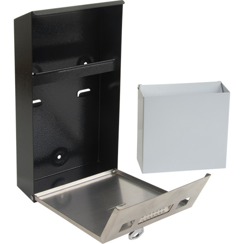 Smoking Receptacle, Wall-Mount, Stainless Steel, 1 Litre Capacity, 11-4/5" Height M & M Nord Ouest Inc