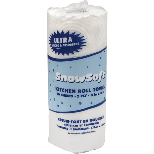 Snow Soft Premium Kitchen Towels, 2 Ply, 70 Sheets/Roll, 8" W, 11" L M & M Nord Ouest Inc