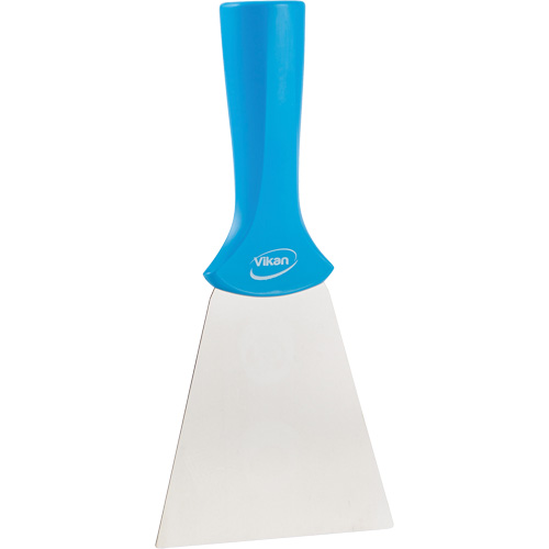 Grattoir en acier inoxydable avec poign&eacute;e montable sur manche, Bleu, 4" la x 8" lo M & M Nord Ouest Inc