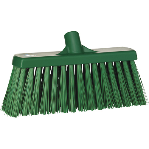 Heavy-Duty Push Broom, Stiff Bristles, 13", Polyester, Green M & M Nord Ouest Inc