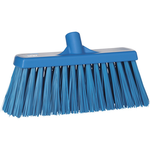 Heavy-Duty Push Broom, Stiff Bristles, 13", Polyester, Blue M & M Nord Ouest Inc