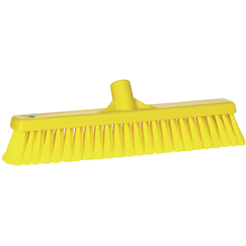 Fine Particle Push Broom, Fine/Split Bristles, 16-1/4", Polypropylene, Yellow M & M Nord Ouest Inc