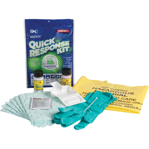 Hazwik&reg; Quick Response Spill Kit for Chemical Spills, Hazmat, Bag, 0.33 US gal. Absorbancy M & M Nord Ouest Inc