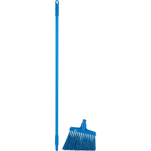 Angle Broom Head with Handle, X-Coarse Bristles, 12", Polyester, Blue M & M Nord Ouest Inc