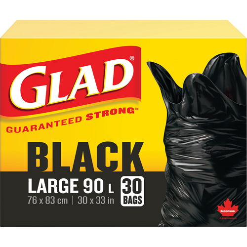 Sacs &agrave; ordures 90 L, R&eacute;gulier, 30" la x 33" lo, Noir M & M Nord Ouest Inc