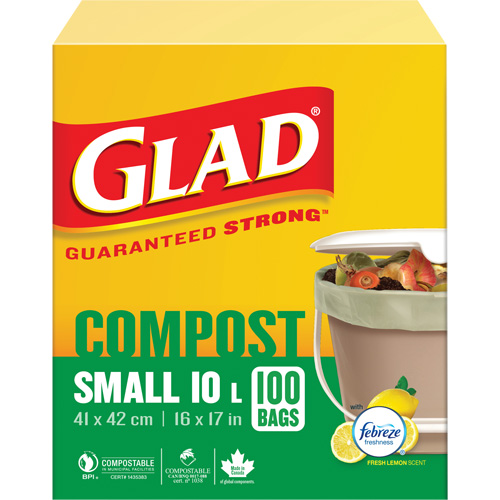 Petits sacs de compostage, R&eacute;gulier, 17" lo x 16" la, Brun, Capacit&eacute; de 10 L (3 gal.) M & M Nord Ouest Inc