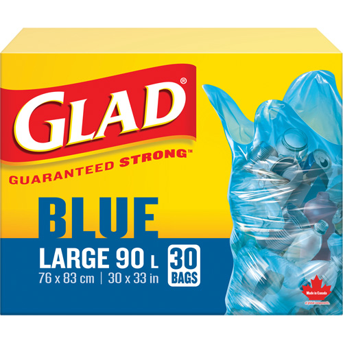 45L Recycling Bags, Regular, 30" W x 33" L, Blue M & M Nord Ouest Inc