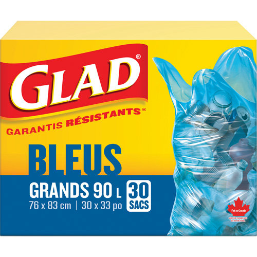 45L Recycling Bags, Regular, 30" W x 33" L, Blue M & M Nord Ouest Inc