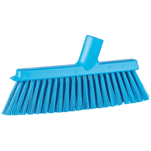 Dustpan Broom with Angled Thread, Medium Bristles, 10", Polyester, Blue M & M Nord Ouest Inc