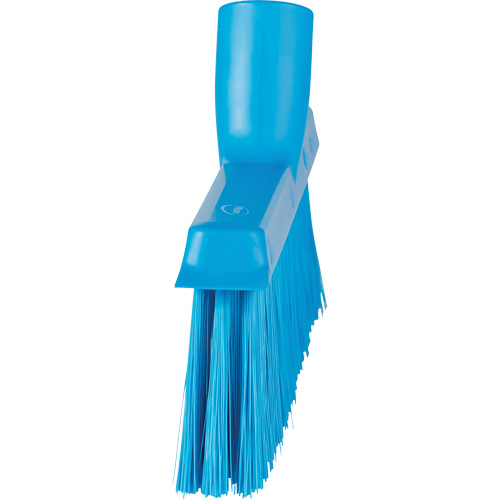 Dustpan Broom with Angled Thread, Medium Bristles, 10", Polyester, Blue M & M Nord Ouest Inc