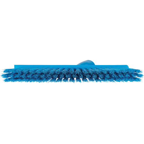 Dustpan Broom with Angled Thread, Medium Bristles, 10", Polyester, Blue M & M Nord Ouest Inc