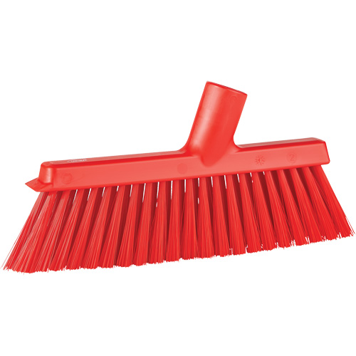 Dustpan Broom with Angled Thread, Medium Bristles, 10", Polyester, Red M & M Nord Ouest Inc