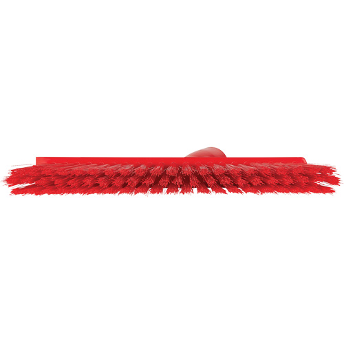 Dustpan Broom with Angled Thread, Medium Bristles, 10", Polyester, Red M & M Nord Ouest Inc