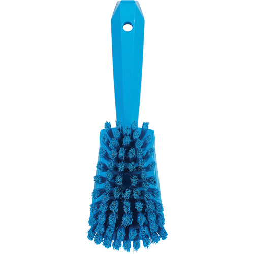 Brosse &agrave; r&eacute;curer avec manche court, Soies Doux, Longueur de 10-1/2", Bleu M & M Nord Ouest Inc